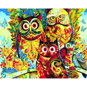 Картина по номерам Пернатые матрешки 40х50 см