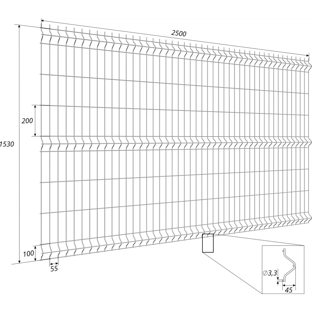 Grand Line 3D панель Light для современного ограждения 1.53x2.5 м 82035914 STLM-0018031 - Вид №5