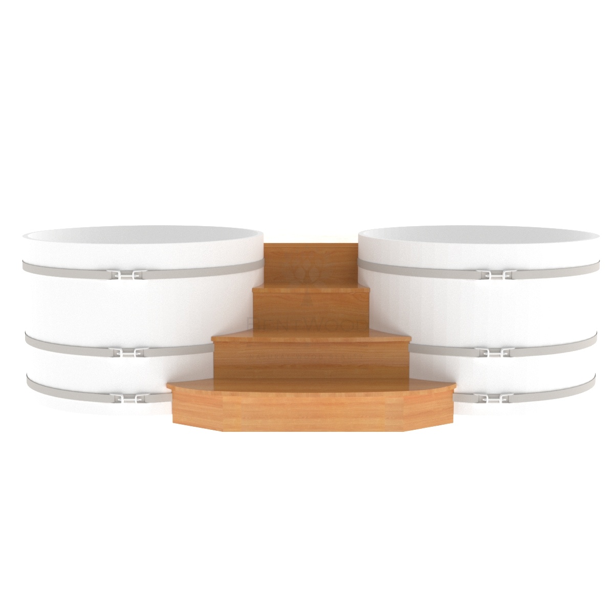 2083 Подиум на 2 купели D 1,5 лиственница натуральная Alyarus  - Вид №1