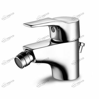 ZX9338 Смеситель для биде, однорычажный, с аэратором, сливом 1 1/4 ", гибкими соединениями. Zucchetti Flat 