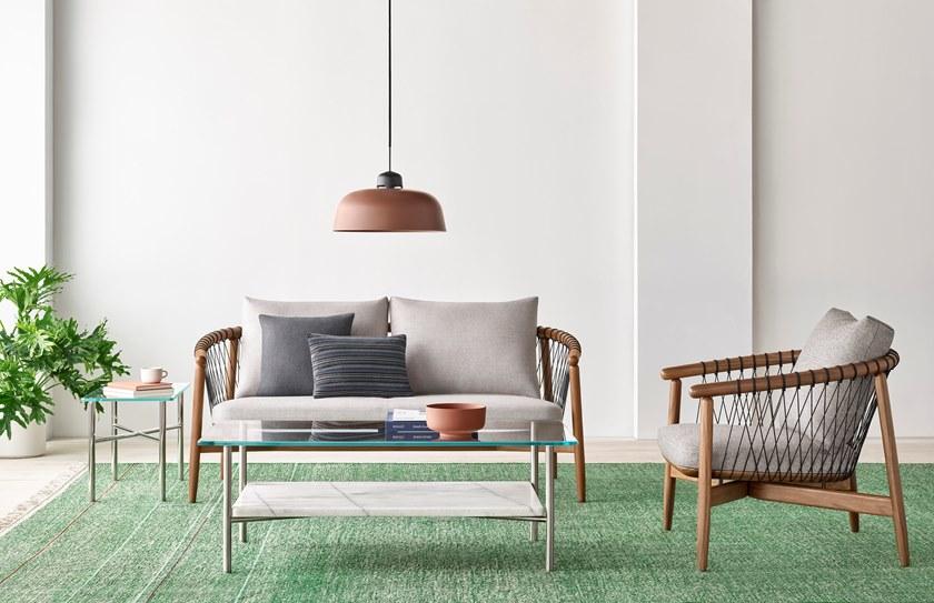 Herman Miller 2-х местный диван из дерева и ткани Crosshatch sun-id-1488065 - Вид №4