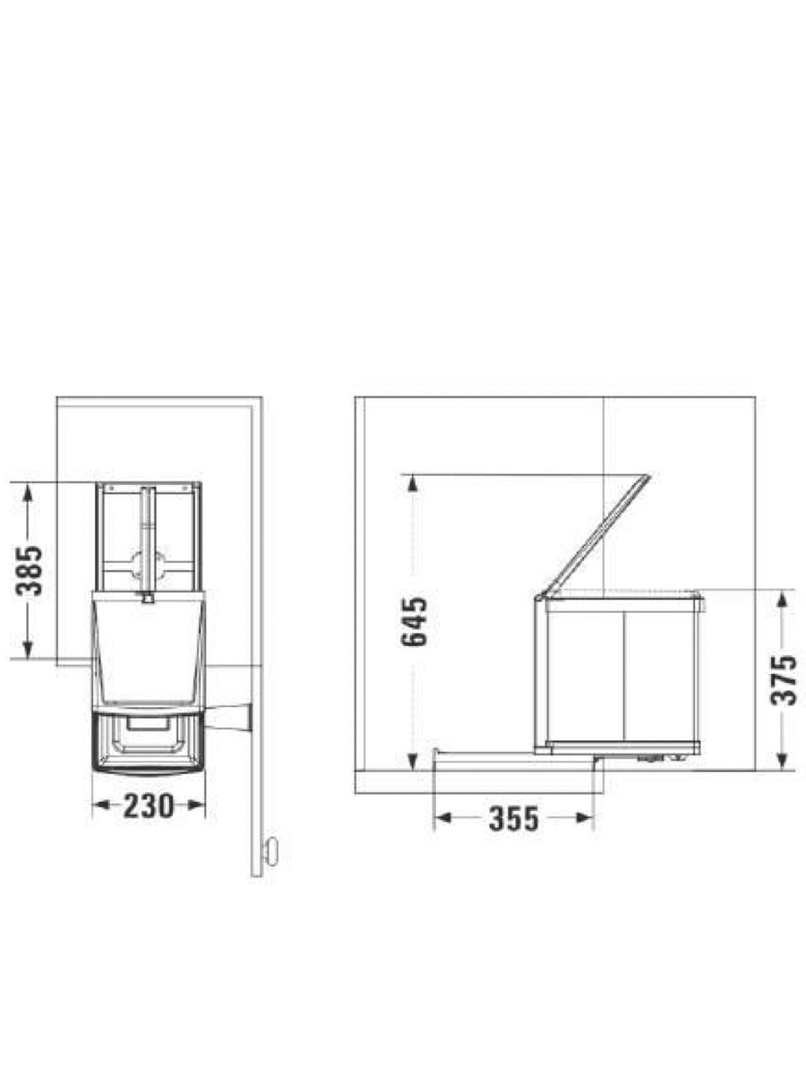 Контейнер для мусора на дверцу Navako Beta 350/16 Beige Grey NAVAKO 10360 - Вид №3