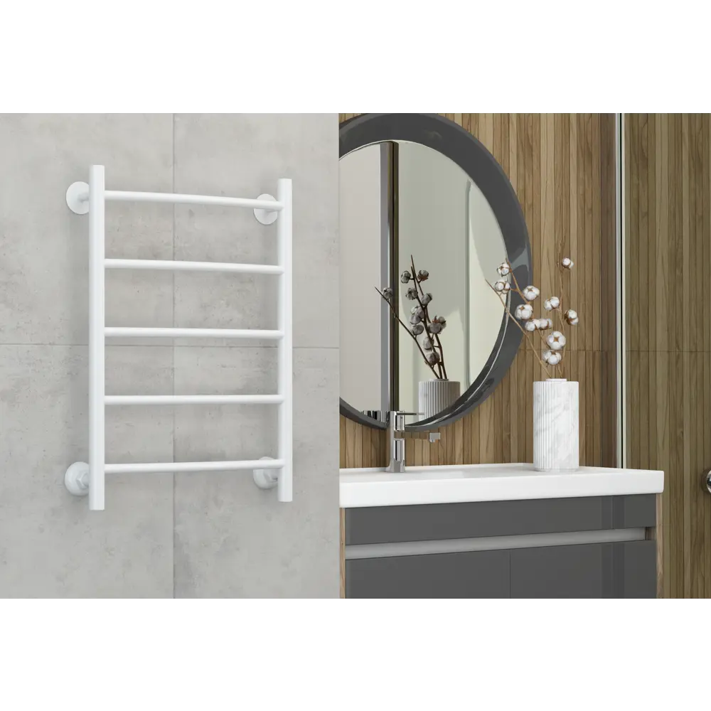 СУНЕРЖА Водяной полотенцесушитель ВПС-52П белый с защитным покрытием 83111100 STLM-0039075 - Вид №3