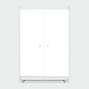 Шкаф двухдверный на металлических ножках белый Bauhaus WOODI  00-3966115 Белый