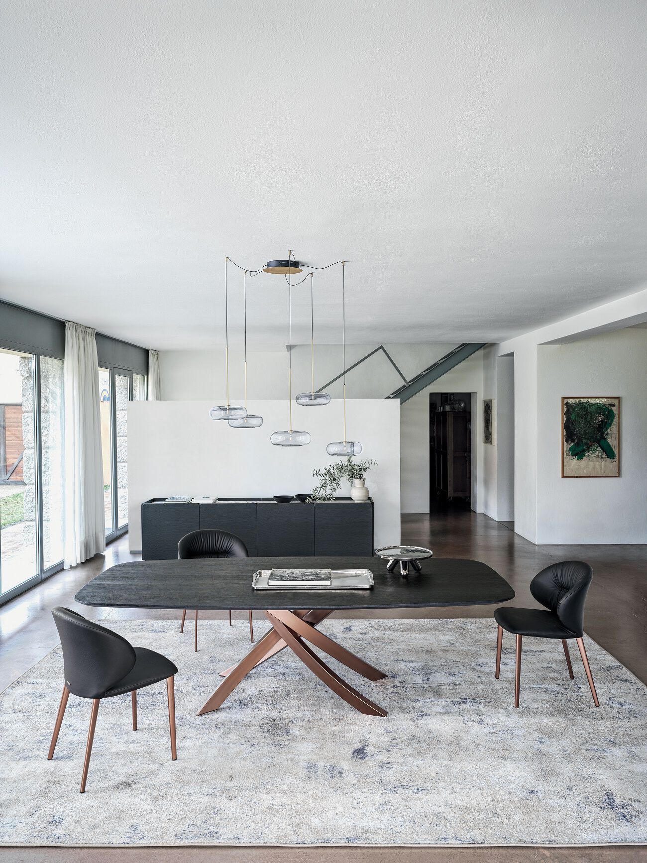 Стальной бочкообразный стол и SuperMarmo Bontempi Casa художественный ARCH-00049413 - Вид №7