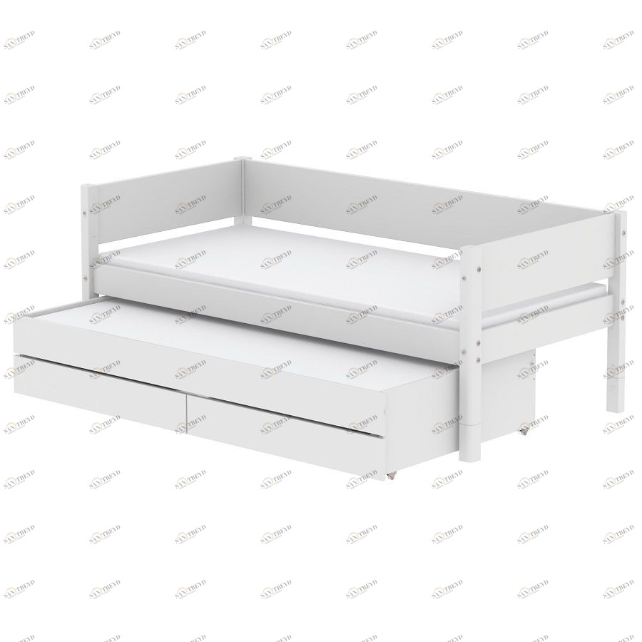 Кушетка Flexa White с дополнительным спальным местом, 200 см, белая 901076040