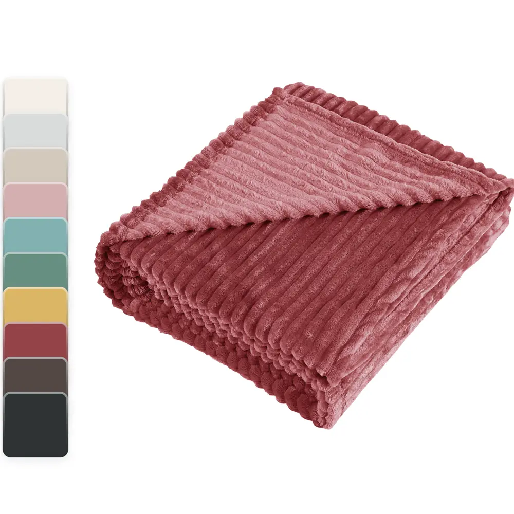 INSPIRE Плед Line Bistro 2 — уютный акцент в стиле марсала 89025387 STLM-1378688