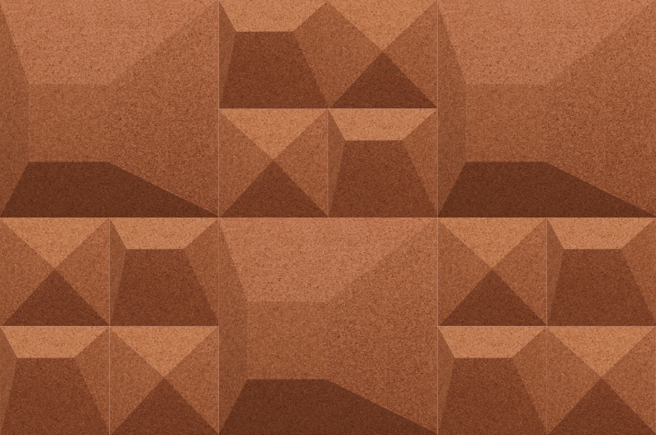 311 110 616 Пробковая 3D-плитка для стен Aztec Terracotta GRANORTE 3DForms - Вид №1