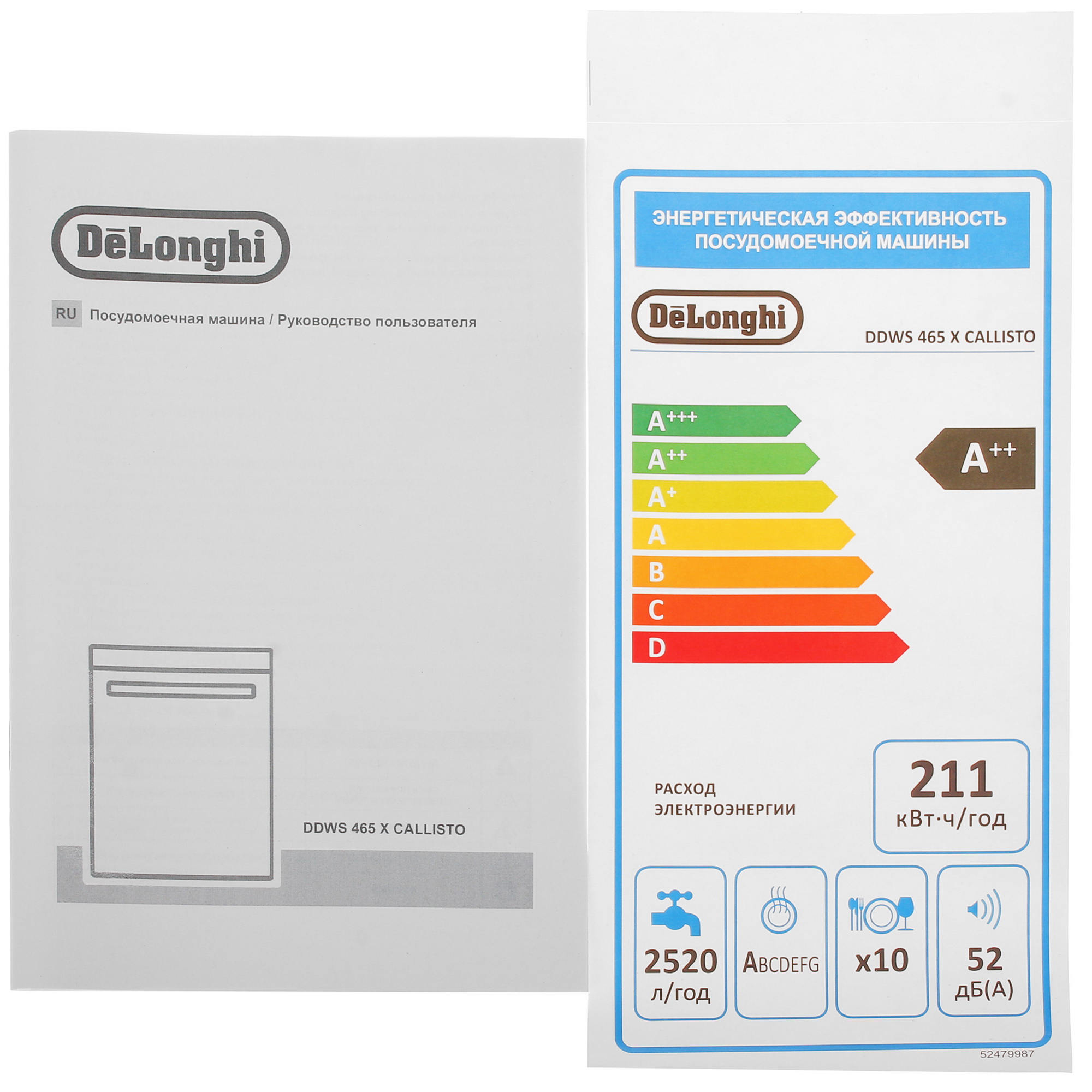 9101155 Посудомоечная машина DeLonghi DDWS 465 X CALLISTO серебристый STDN-0145865 - Вид №12
