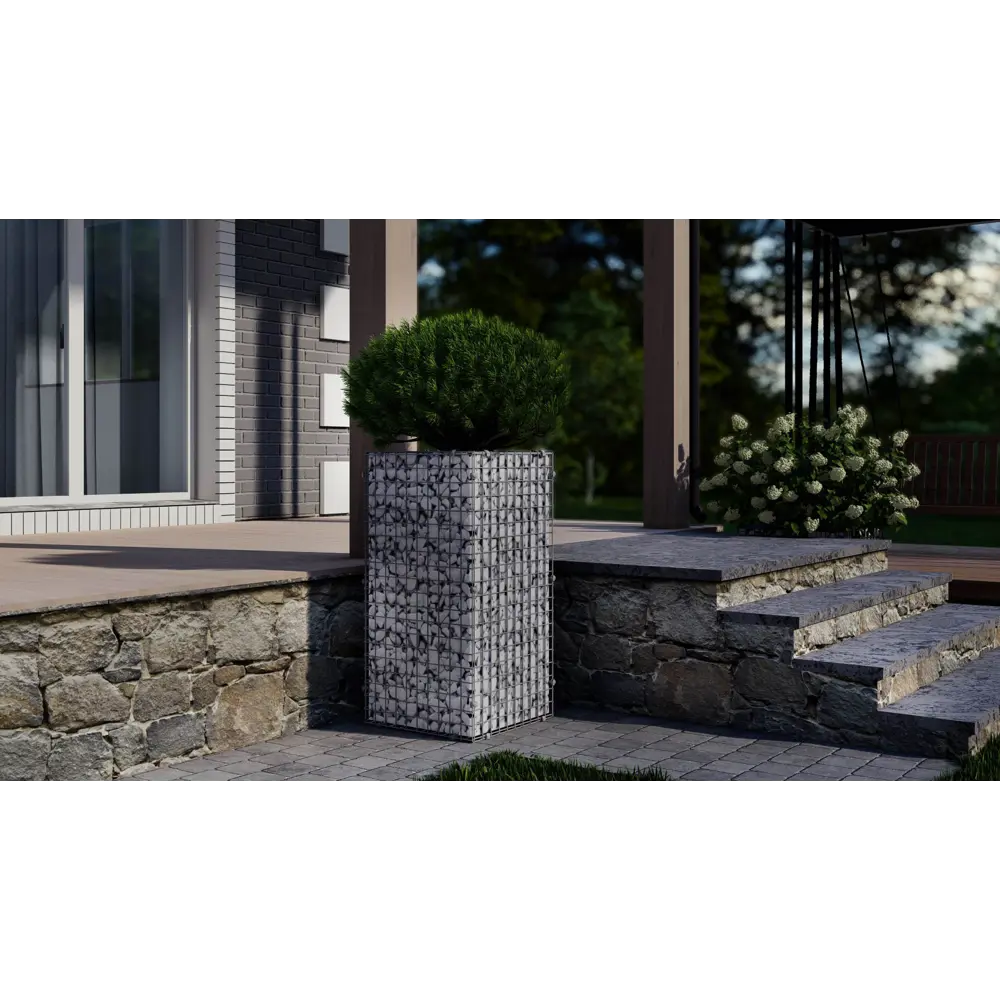Габион - клумба 50x50x100 см оцинкованная сталь серый Santreyd STLM-2101784 - Вид №1