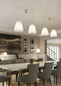 Подвесной светильник из дутого стекла