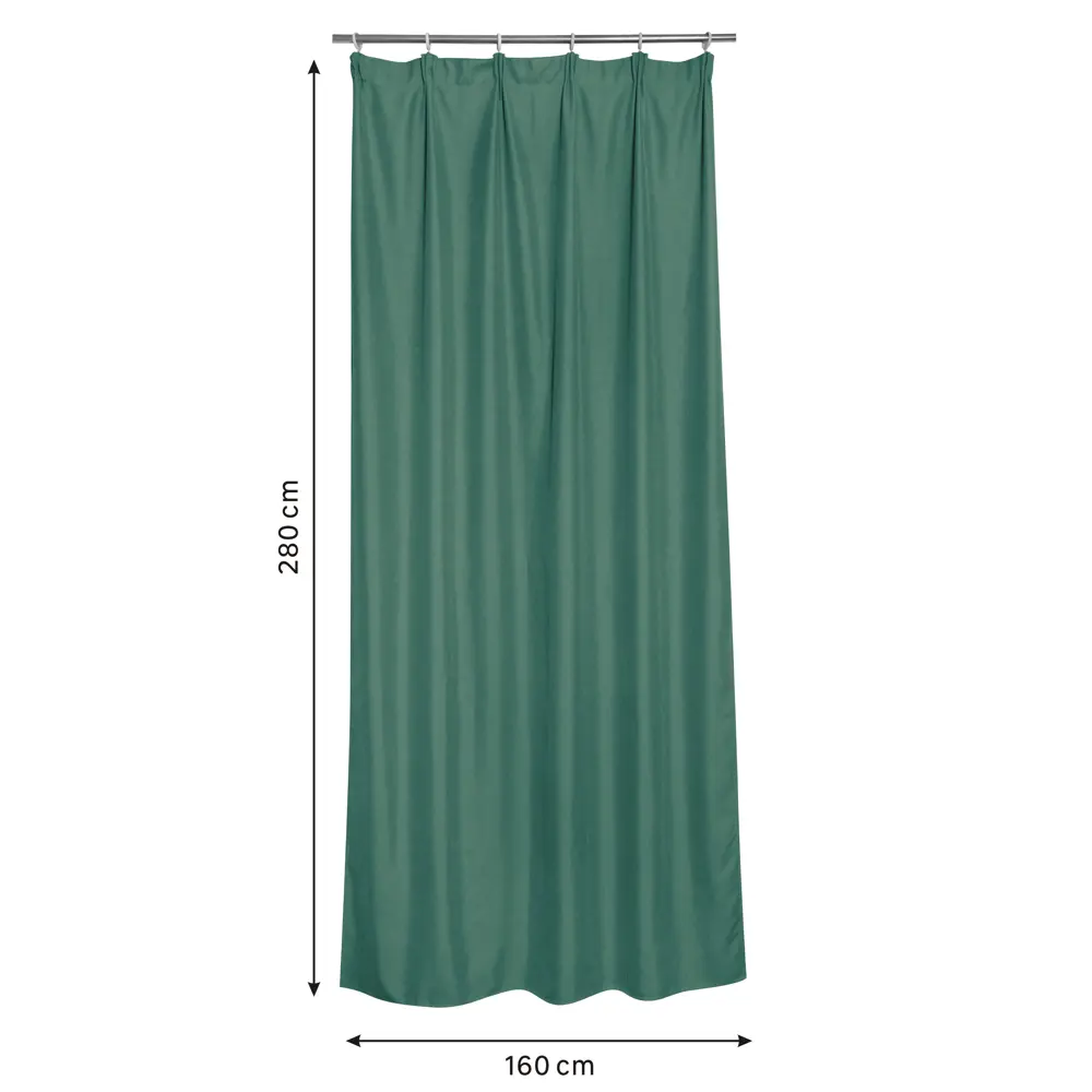 Штора на ленте Inspire Vieste 160x280 см цвет зеленый 88311130 STLM-2121764  - Вид №1