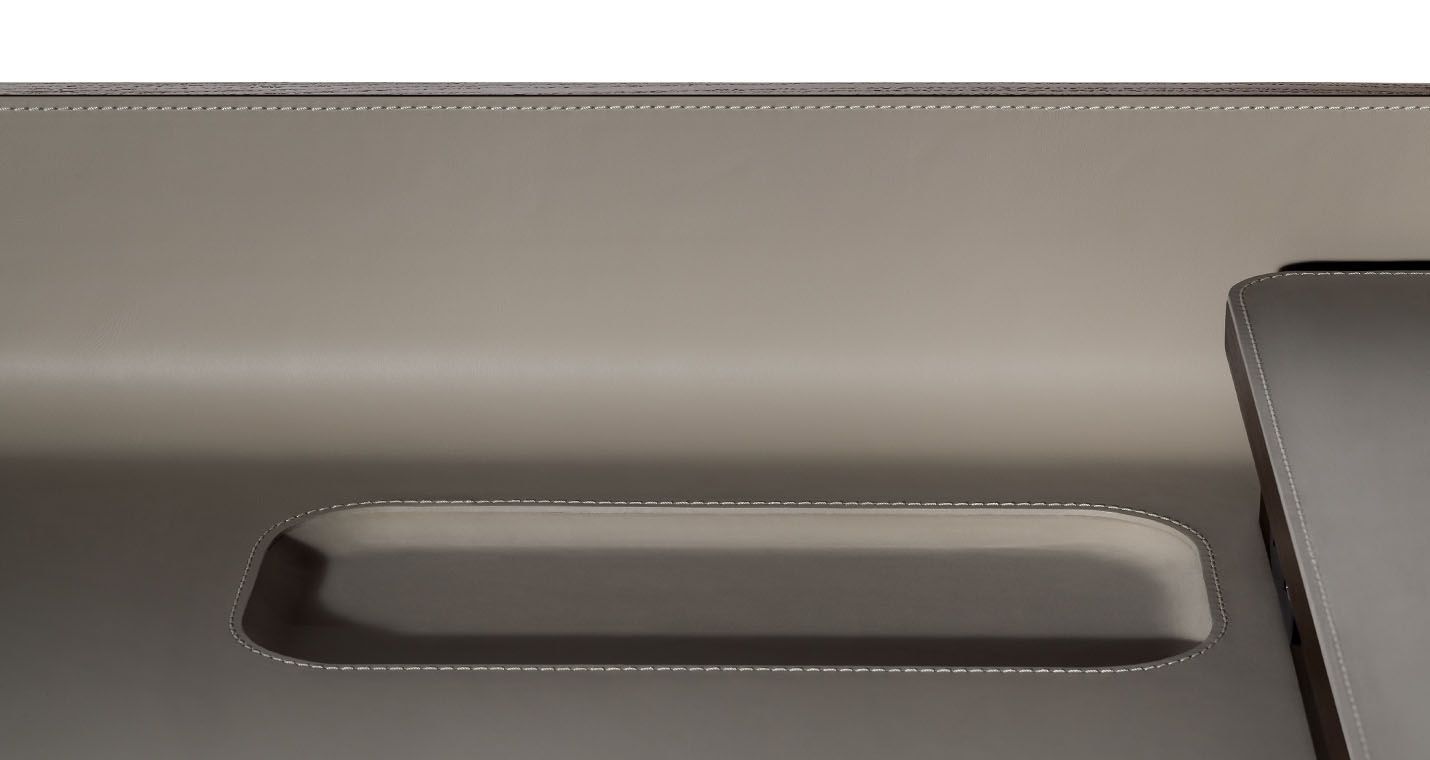 Письменный стол из массива дерева и кожаная столешница Poltrona Frau офис-системы управления ARCH-00153217 - Вид №8