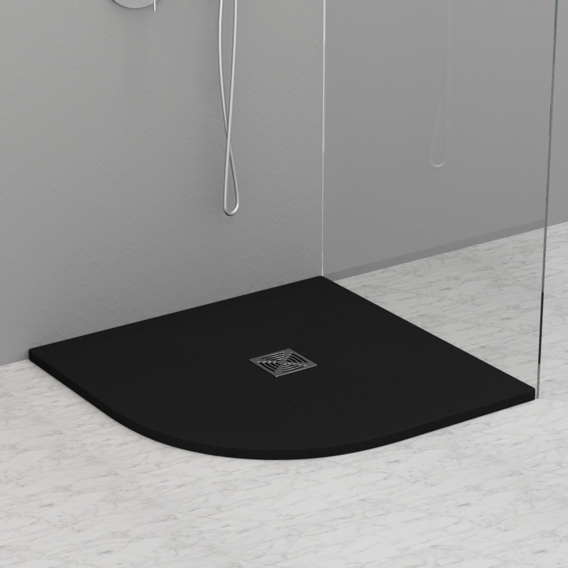 704554 Душевой поддон из минерального литья АНТРАЦИТ в комплекте с сифоном, Kerasan DOCCIA Италия