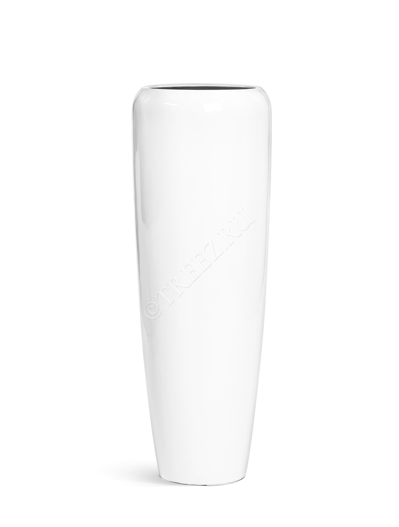 41.3320-05-036-WH-097 Кашпо  Effectory - серия Gloss - Высокий конус Design - Белый глянцевый лак Цветочная коллекция  - Вид №1