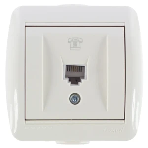 Телефонная розетка накладная Lezard Nata RJ11, цвет кремовый 15104161 STLM-2029485