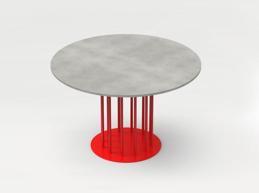 CO33 Круглый бетонный стол со стальным основанием Tabula Blte2 - Вид №2