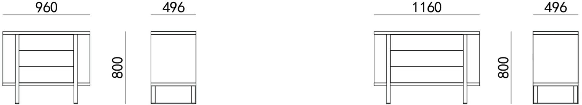 HC28 Cosmo Деревянная тумбочка с ящиками Plegat Lx07 - Вид №1