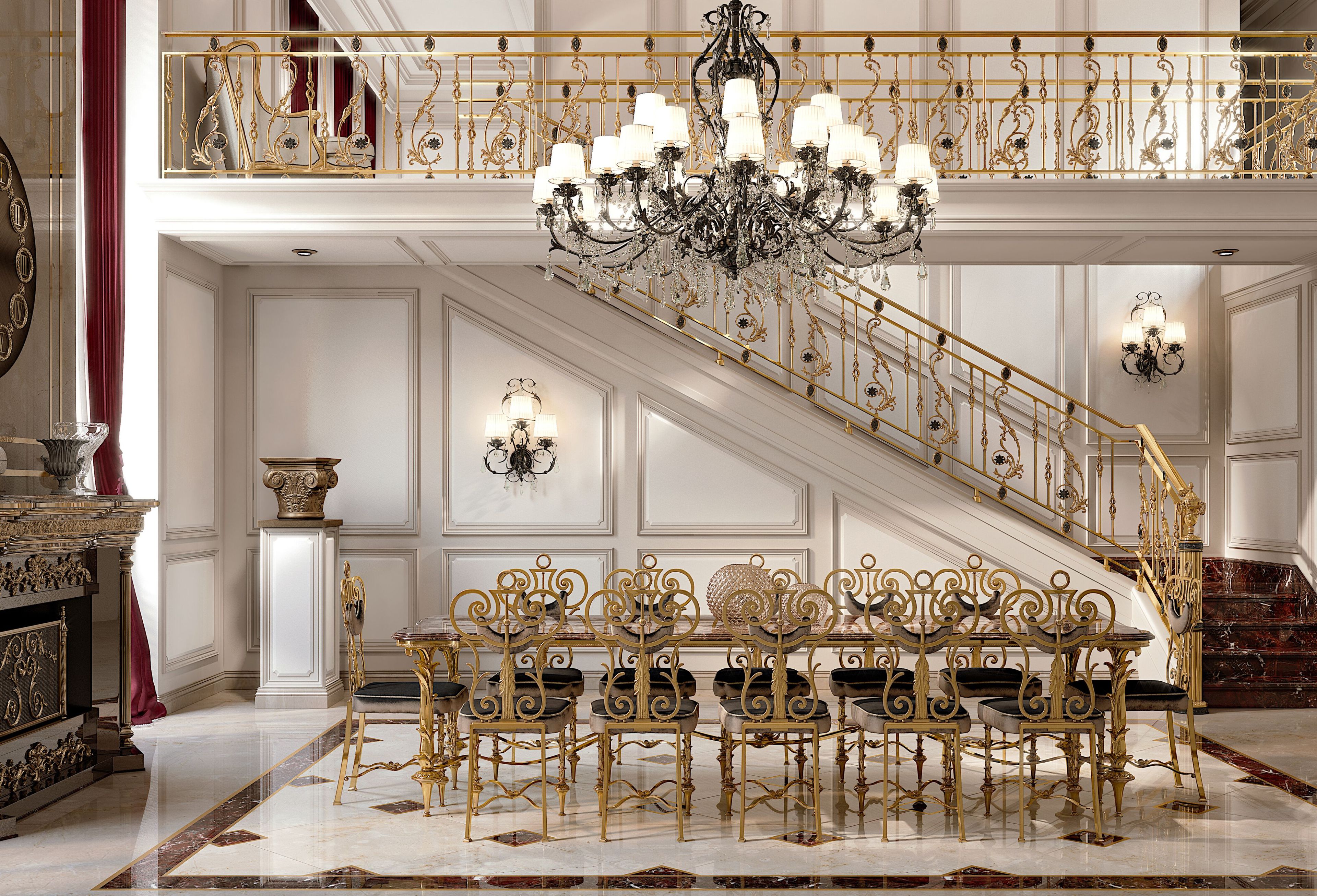 Латунные перила для лестницы Galbiati Luxury Balustrade ARCH-00102620 - Вид №1