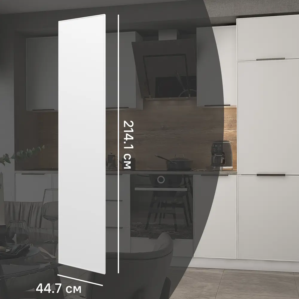 Фасад кухонного шкафа Инта 44.7x214.1 см KONSENSA ЛДСП цвет белый Инта белая STLM-2210158