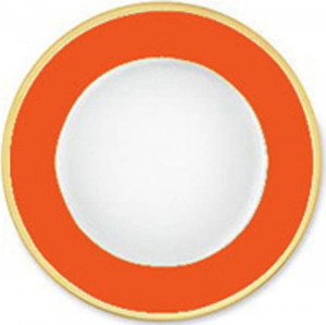 74063 Haviland Тарелка подстановочная 31см "Китайский лак, золотой кант" (оранж) Фарфор