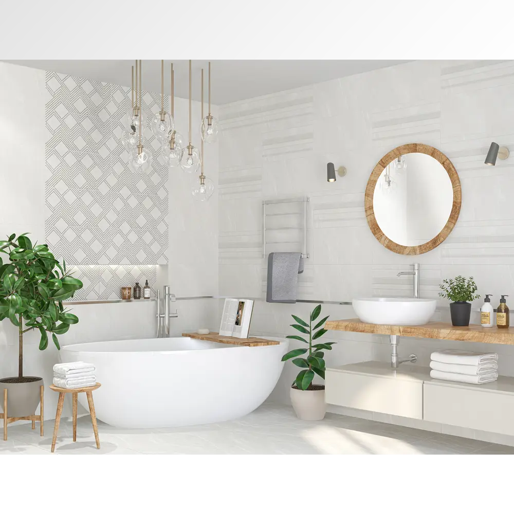 Настенная плитка Azori Hygge Light Mix 31.5×63 см матовая белая 89404313 STLM-1584963 - Вид №4