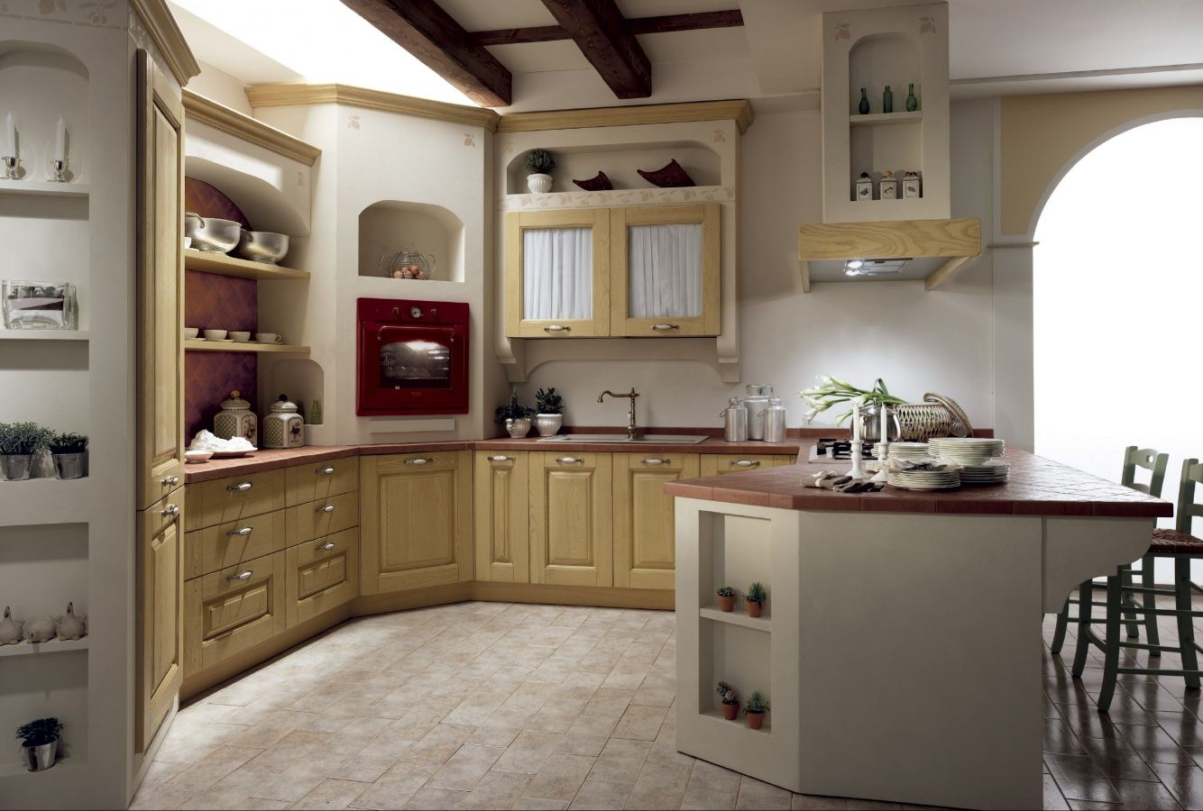 Встроенная кухня из ясеня Floritelli Cucine ARCH-00143109 - Вид №1