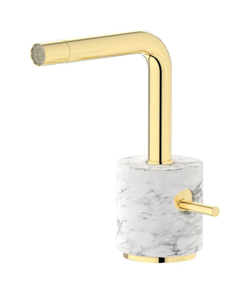 Смеситель для биде на 1 отверстие в комплекте с донным клапаном. WE ARE IB mm220ii_1 Pale Gold Marmo