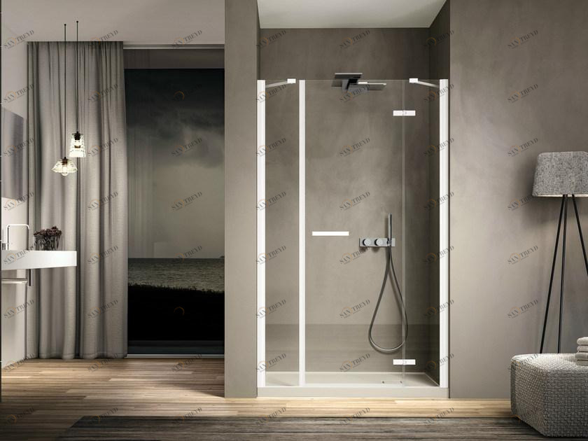 DISENIA Душевая ниша с распашной дверцей и неподвижным бортиком Smart Smpl+smfl 