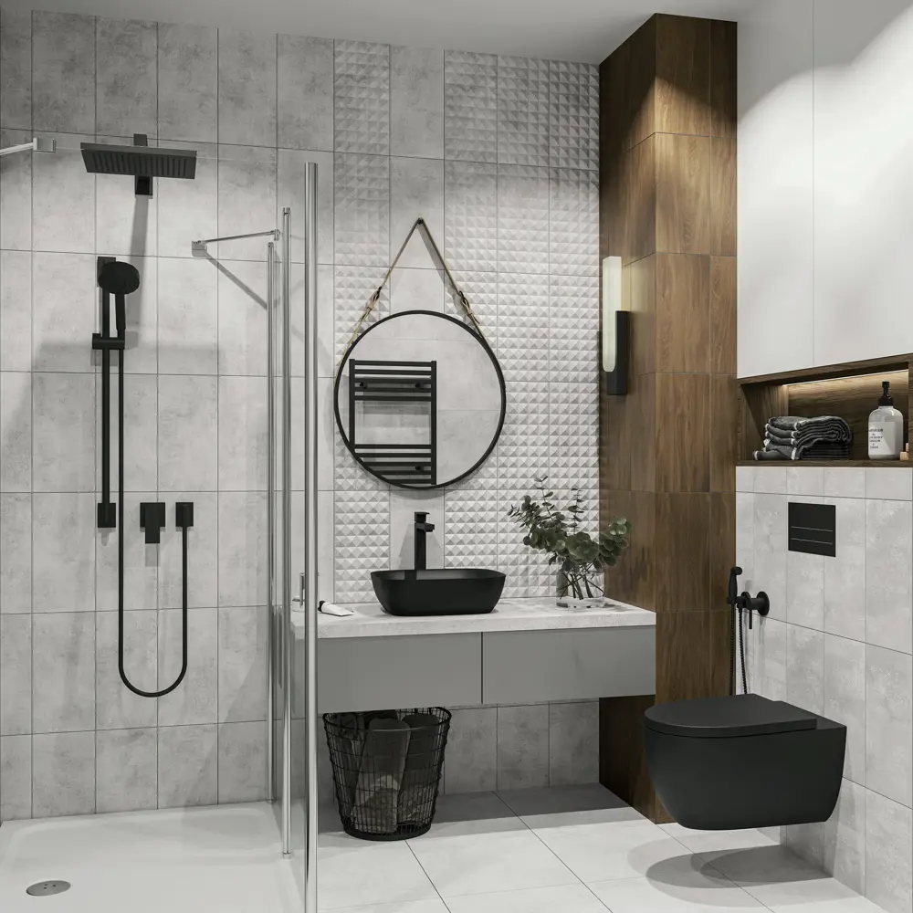 Плитка настенная Culto Asana Cemento H 20x40 см 1.2 м² матовая цвет серый цемент STLM-2000191 - Вид №5