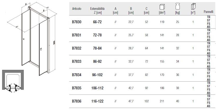 Samo Душевая ниша с поворотной дверцей Eccelsa sun-id-1508145 - Вид №2