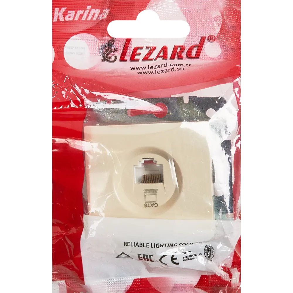 Розетка компьютерная встраиваемая Lezard Karina cat 6 цвет кремовый 84802072 STLM-2084836 - Вид №5