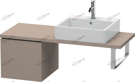 LC582104343 Шкафчик для компактной консоли L-Cube #LC5821 420 x 477 мм Базальт матовый, декор Duravit