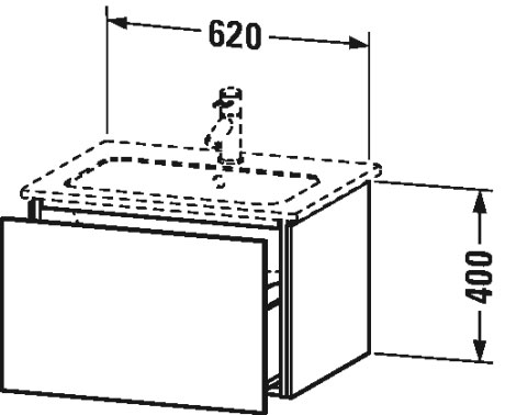 LC614003131 L-Cube Тумбочка подвесная Сосна серебристая, декор Duravit - Вид №1