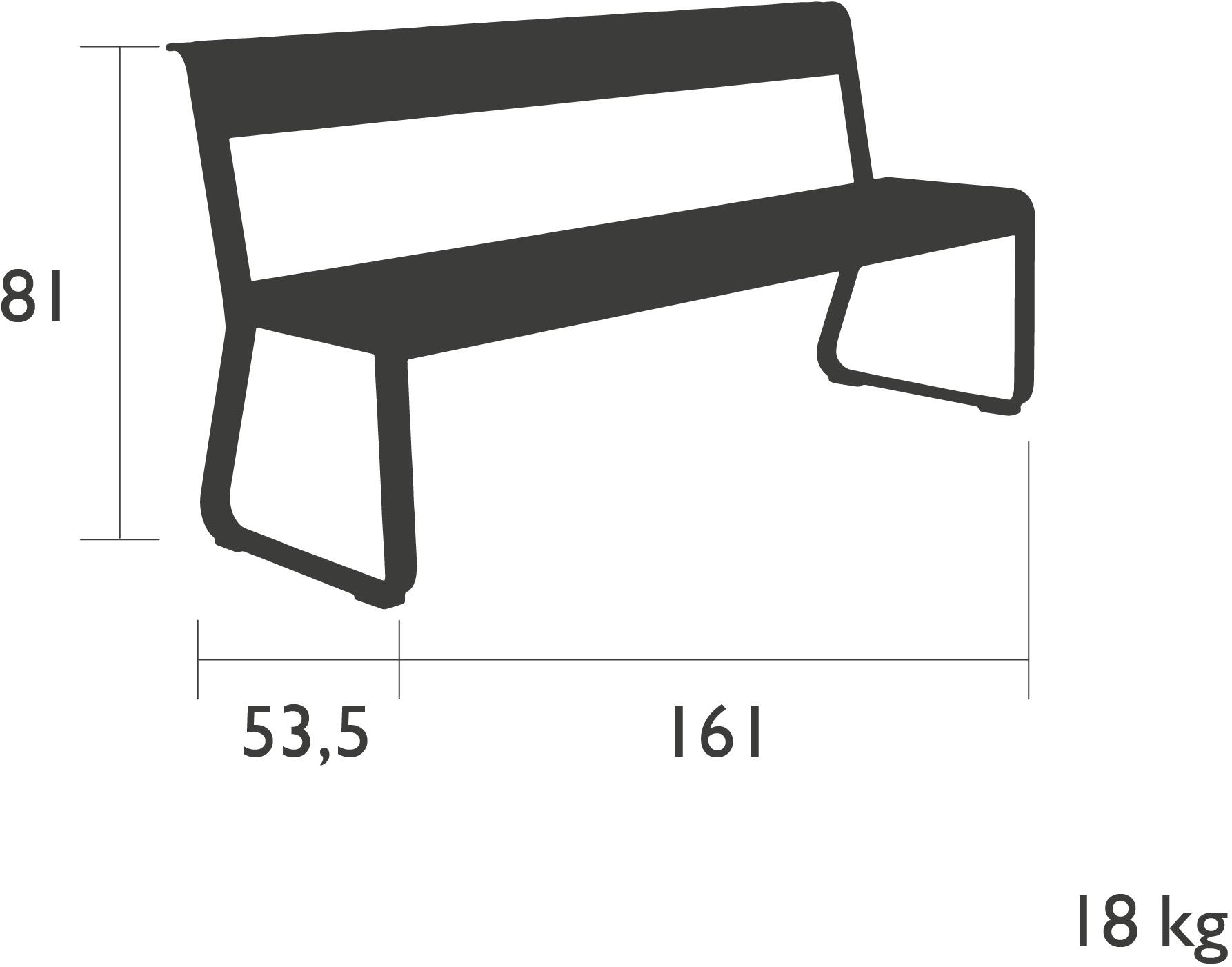 Fermob Садовая скамейка из металла со спинкой Bellevie 8415 - Вид №1