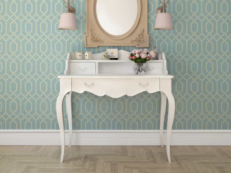 Туалетный столик белый с ящиками и гнутыми ножками Provence FURNITERA  120361 Белый  - Вид №1