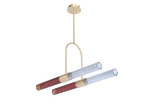 Светодиодный потолочный светильник из латуни и цветного стекла