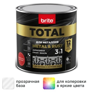 Грунт-эмаль 3 в 1 Total цвет прозрачный 0.75 л