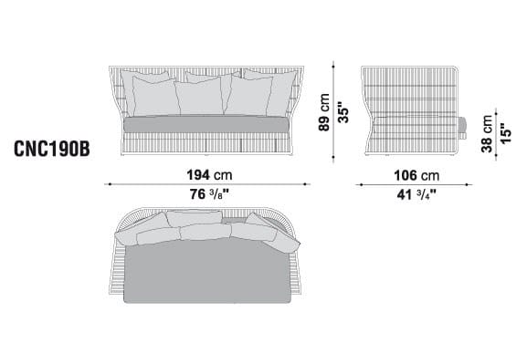 3-местный полиэтиленовый садовый диван B&B Italia Outdoor Canasta ' 13 ARCH-00067851 - Вид №3