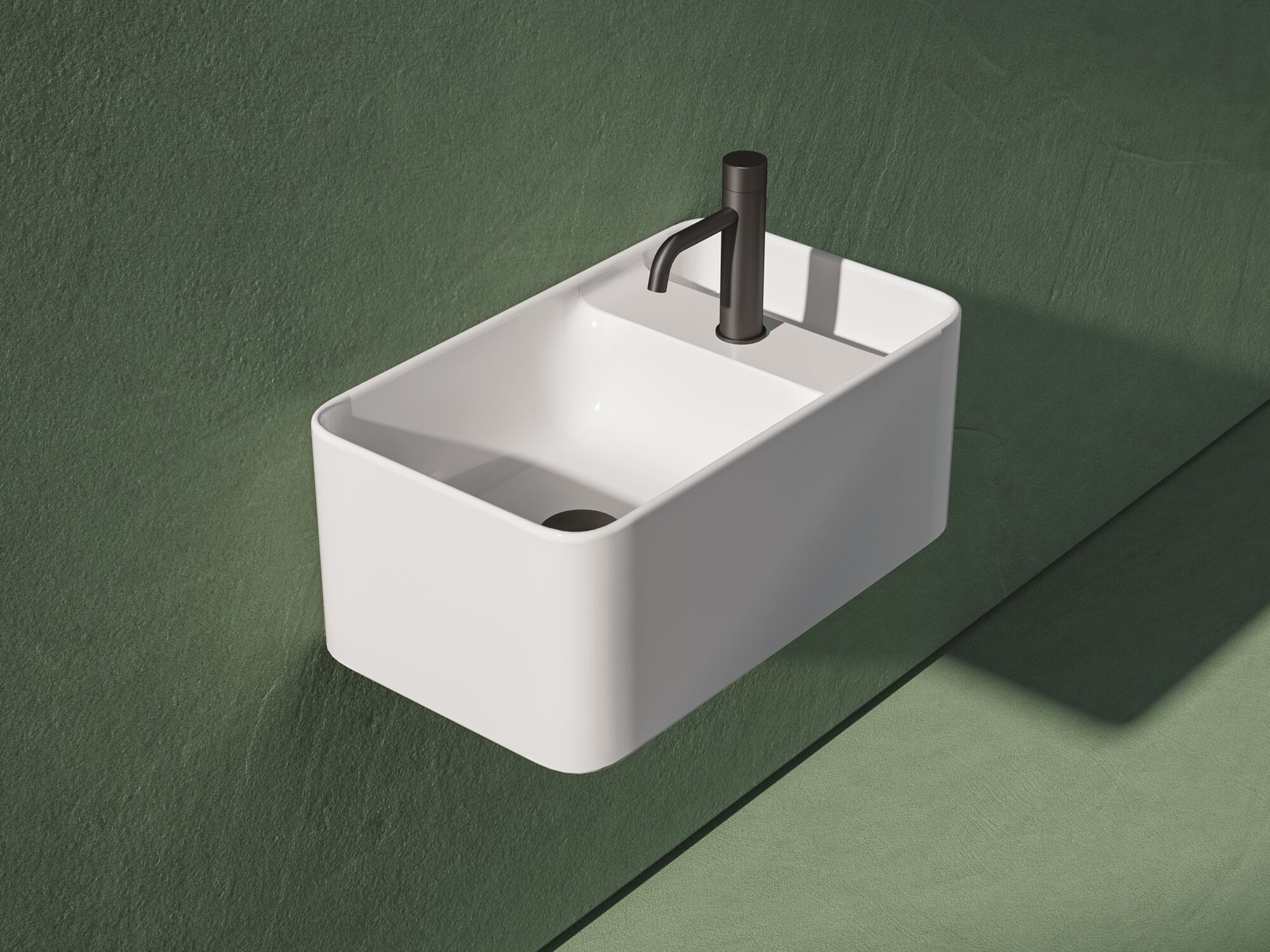 Керамическая прямоугольная подвесная ручная мойка ArtCeram Бруклин ARCH-00150112