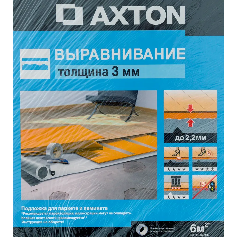Подложка Axton XPS 3 мм для ламината - надежная основа вашего пола 17026338 STLM-0007407 - Вид №3