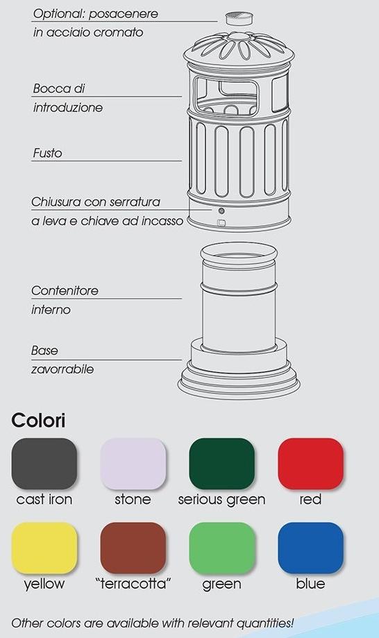 Lazzari Корзина для мусора Roma Ces/007 - Вид №4