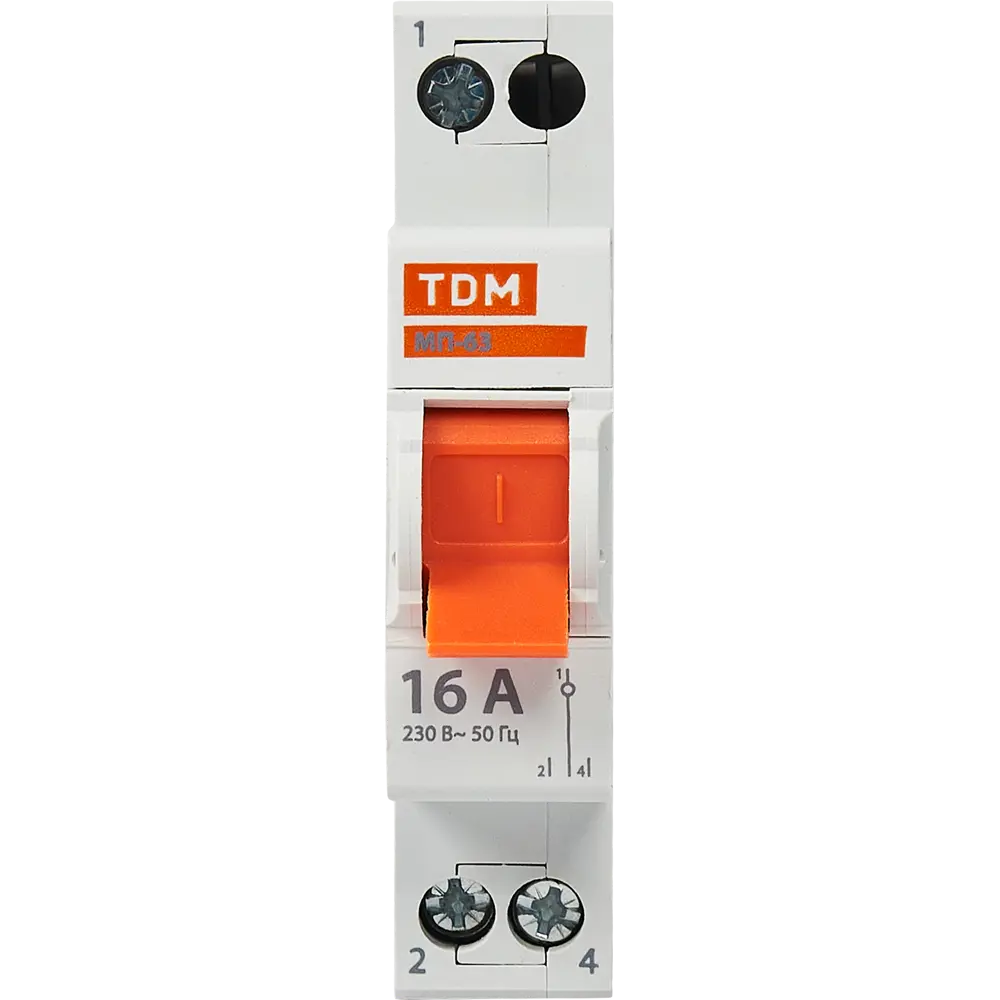 Выключатель нагрузки TDM Electric МП-63 1P 16А для безопасного управления электроцепями 84399550 STLM-0049321 - Вид №1
