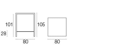 Высокий квадратный стальной стол emu ARCH-00054186 - Вид №5