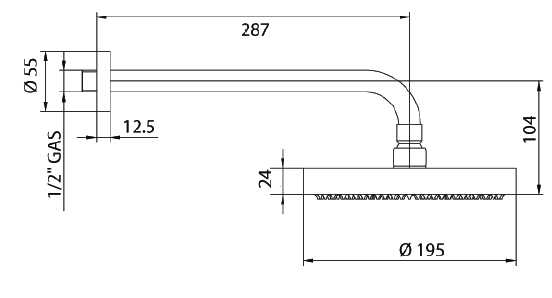 6471000000-1 Верхний душ Bandini Clock Santreyd - Вид №1