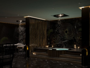 Снежный фонтан центр комнаты