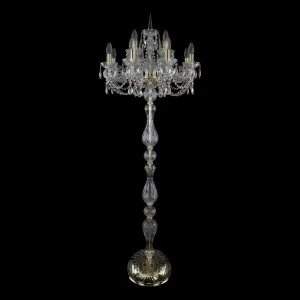 Торшер хрустальный на 12 ламп 165х27 прозрачно-золотой Bohemia Ivele 1406T1/8+4/195-165/G BOHEMIA IVELE СВЕЧА 00-3889340 Золото;прозрачный