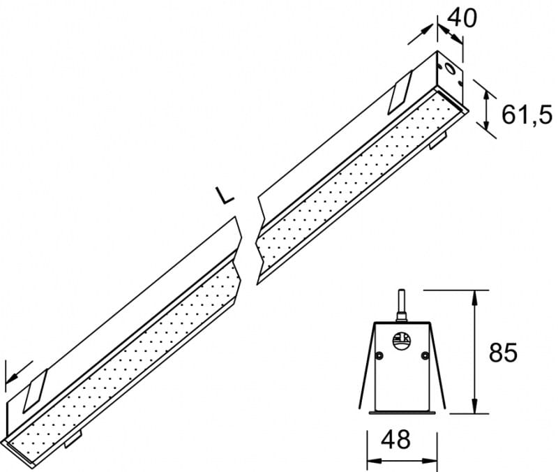Экструдированный алюминиевый линейный профиль освещения для светодиодных модулей Lucifero's файл ARCH-00083644 - Вид №5