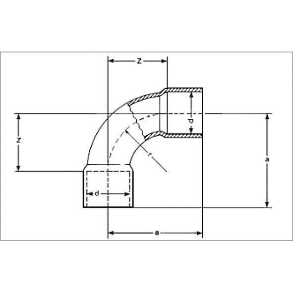 15002A35 SANHA 5002A отвод 90° ВП-ВП,  35 мм  - Вид №1