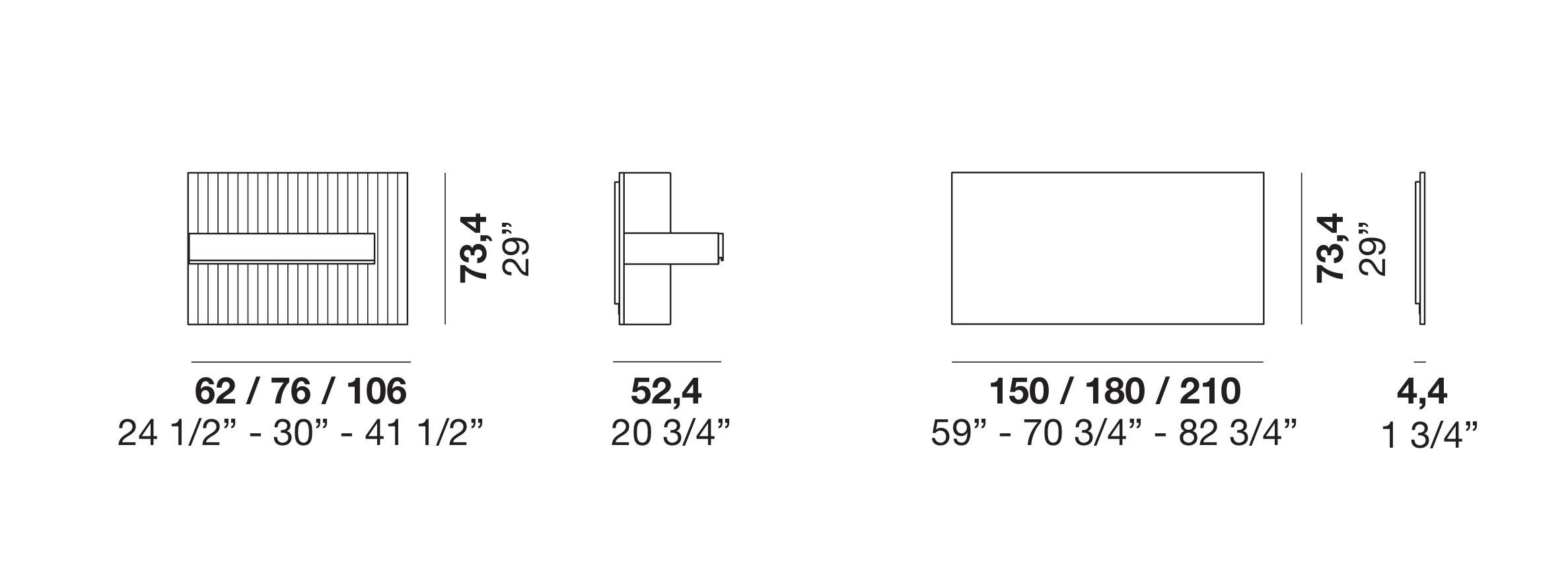Деревянное изголовье со встроенными тумбочками Alf DaFrè DEFILÈ ARCH-00061152 - Вид №5
